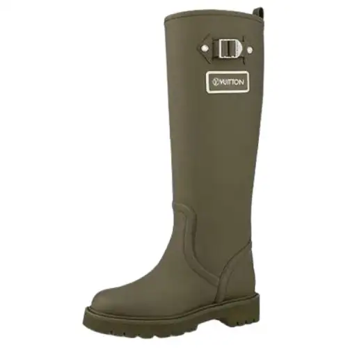 LOUIS VUITTON Territory Flat High Boots 'Olive Green' Women's