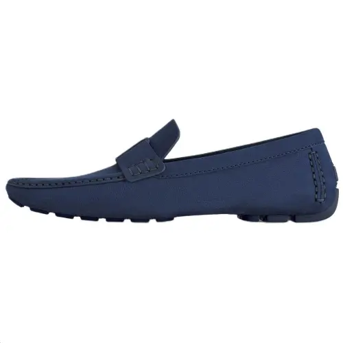 LOUIS VUITTON Monte Carlo Cow Leather Loafers Men's Blue
