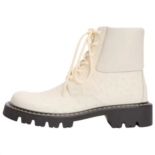LOEWE Sierra Calfskin Ankle Boots Women's White