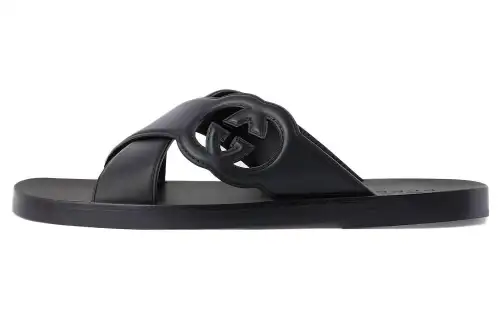 GUCCI GG-motif Leather Slippers