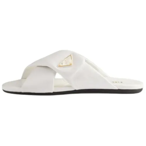 PRADA Rubber Sole Slide Slippers Women's White