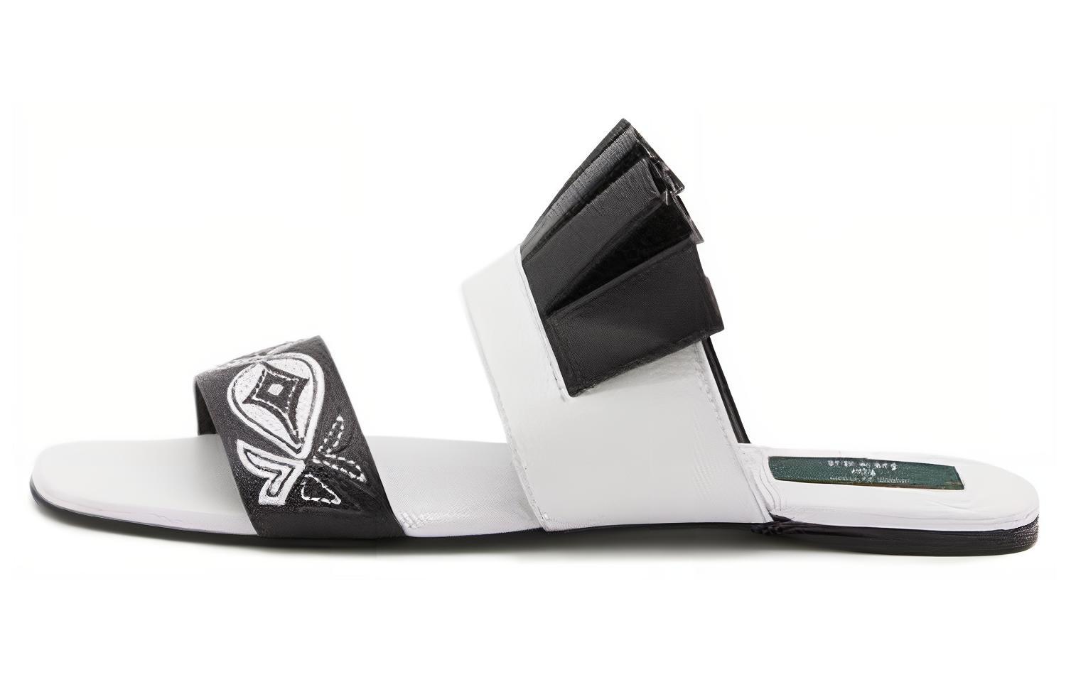 EMILIO PUCCI Удобно и легкий слово тапки женский черно-белый