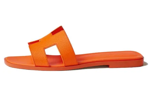 HERMES Oran Slide Slippers Women's Orange