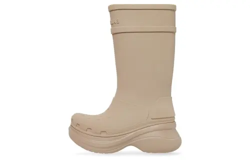 Balenciaga X Crocs Boot Beige Rubber Women's