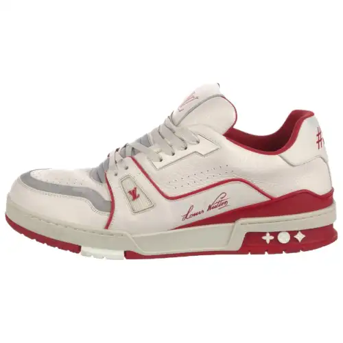LOUIS VUITTON Lv Trainer Sneakers 'White Red Grey'