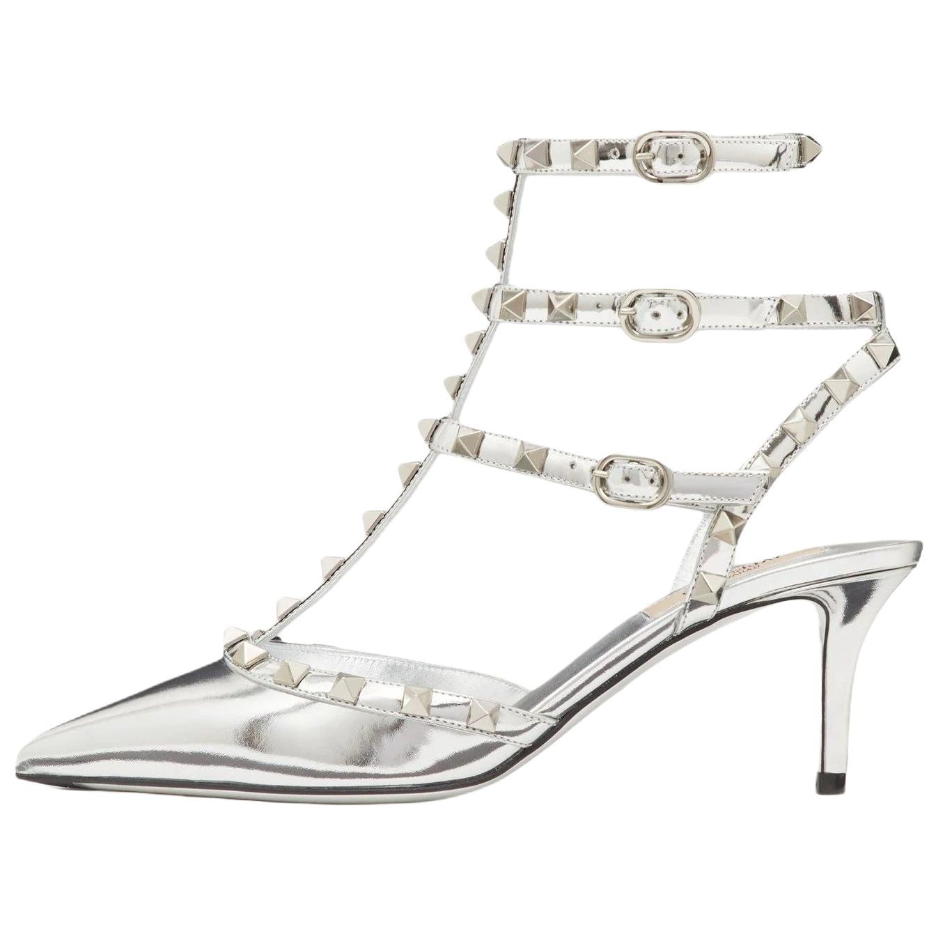 Женские туфли Valentino Valentino Rockstud 6.5cm (серебряные)