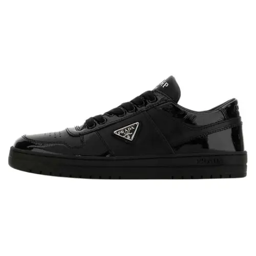 PRADA Downtown Leather Low top Skateboard Shoes Women's Black
