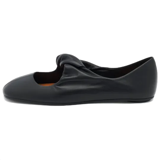 Alexander McQueen Twist Detailed Round Toe Ballet Flats Women's