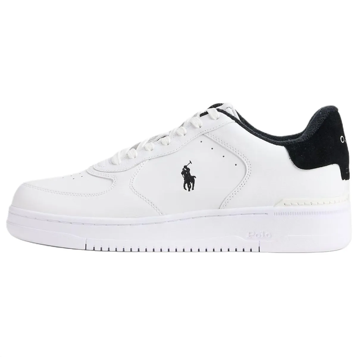 Polo Ralph Lauren Court Masters Leather, Suede Low top Skateboard Shoes Men's White & Black