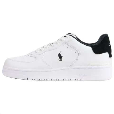 Polo Ralph Lauren Court Masters Leather, Suede Low top Skateboard Shoes Men's White & Black
