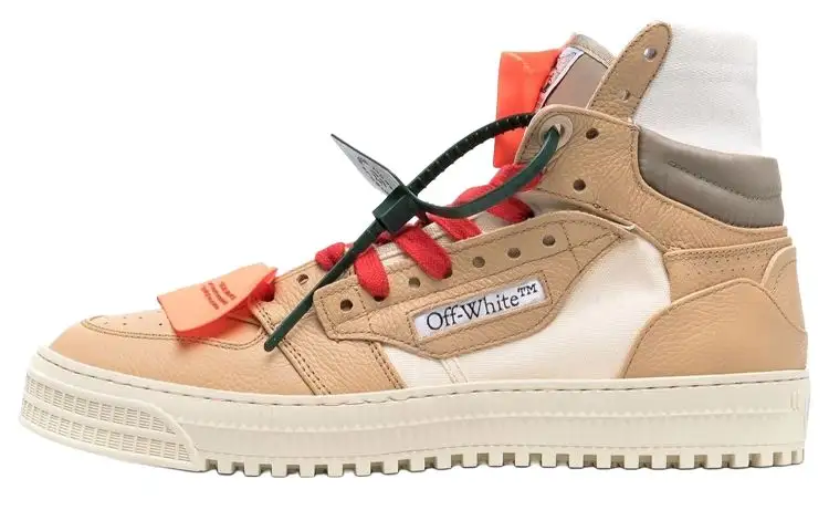 OFF WHITE 3.0 Off Court High Top Sneakers Latte Beige