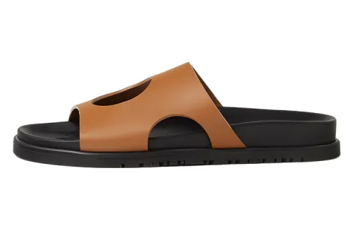HERMES Edith Quiet Slide Slippers Women's Brown