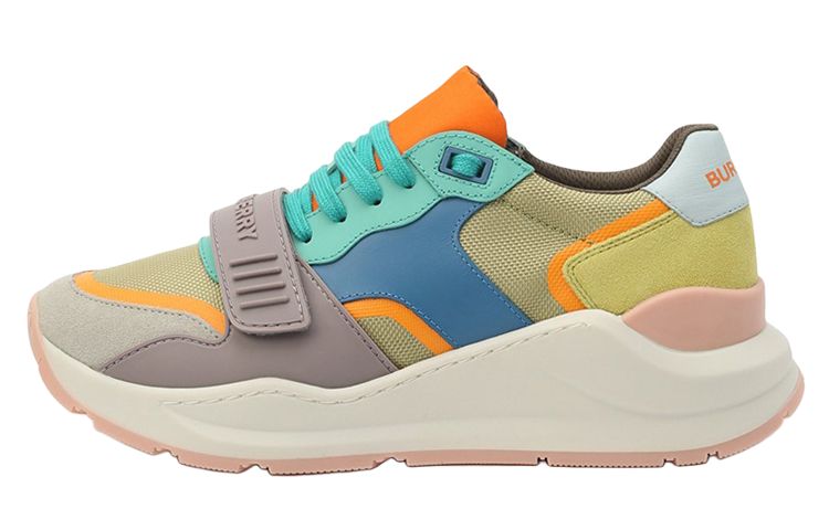 Burberry Ramsey Leather Low top Sports Casual Shoes Women's Multicolor