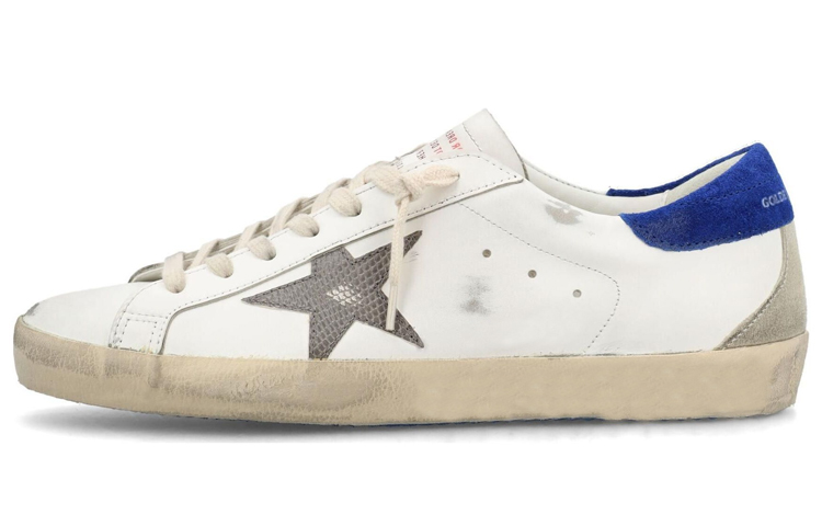 Мужские кеды Golden Goose Super-Star (бело-синие)