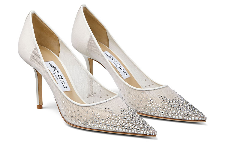 Jimmy Choo LOVE 85 Slim Heel High Heels 8.5cm Women's White
