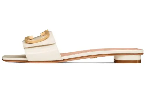 DIOR C'est Dior Genuine Leather Sole Slide Slippers Women's White