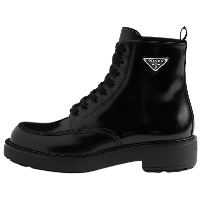 Мужские ботинки Prada Leather Boots (черные)