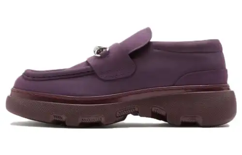 Burberry Creeper Clamp Suede Loafers Women's Fuchsia