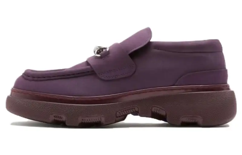 Burberry Creeper Clamp Suede Loafers Women's Fuchsia