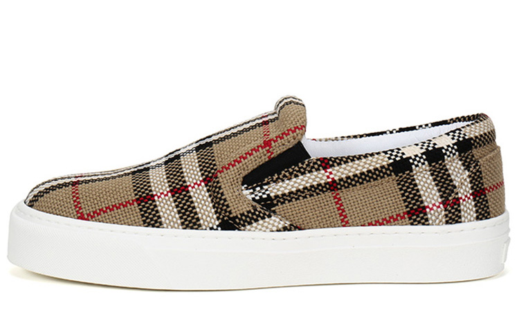 Женские кеды Burberry Checked (бежевые)