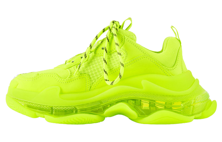 Balenciaga Balenciaga Triple S Clear Sole Clear Sole Mesh Clear Sole Clear Sole Mesh Clear Sole Low Top Daddy Shoes Women's Fluorescent Yellow