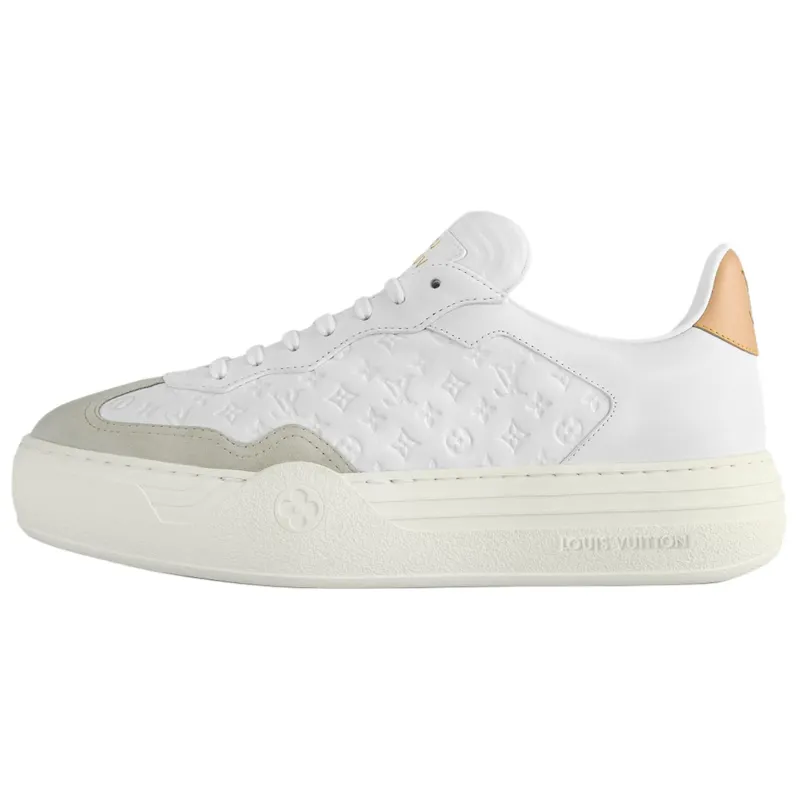 LOUIS VUITTON Groovy Cow Leather Low top Skateboard Shoes Women's Ecru