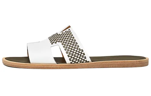HERMES Slide Slippers Men's Olive Green