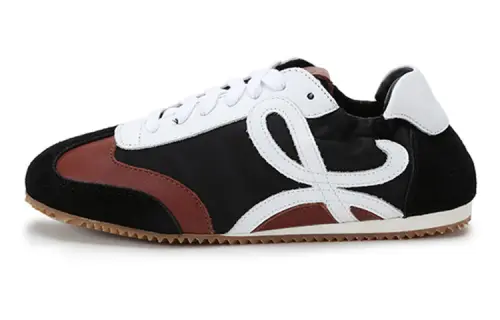 LOEWE Ballet Runner Lace Up Fabric Breathable Moisture Wicking Low top Running Shoes Women's Black