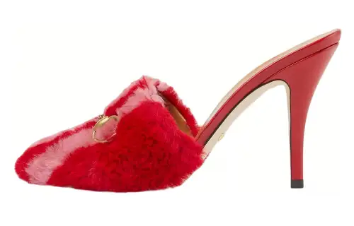 Adidas Originals x GUCCI Horsebit Closed Toe Slippers 9.5cm Women's Red