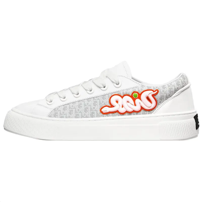 DIOR B33 Cow Leather Low top Skateboard Shoes Men's White