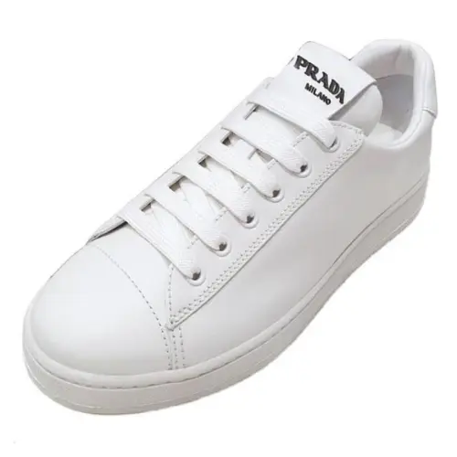 PRADA Leather Low top Skateboard Shoes Unisex White