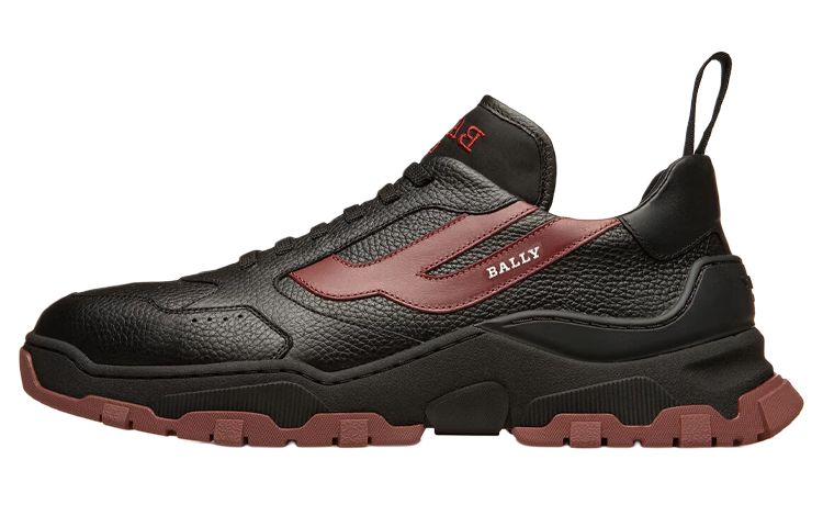 BALLY Leather Low top Casual Shoes Men's Black Red