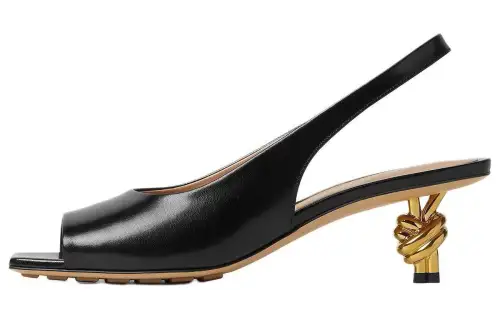 Bottega Veneta Knot Leather One Strap Sandals Women's Black