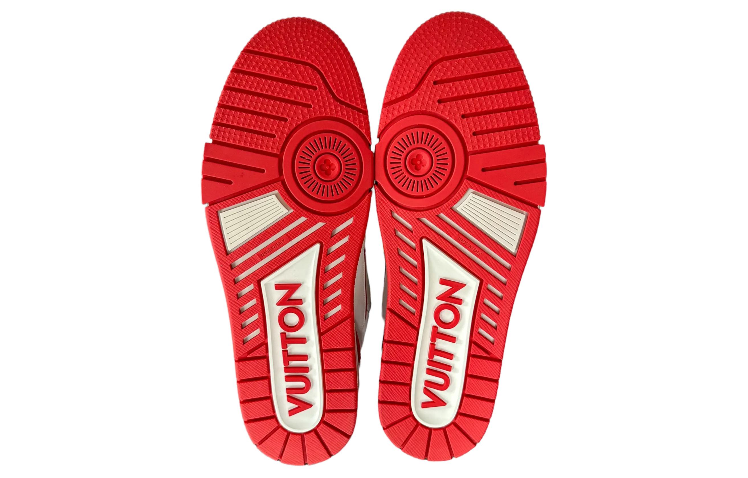 Мужские кеды Louis Vuitton LOUIS VUITTON Trainer (бело-красно-зеленые) — фото 5