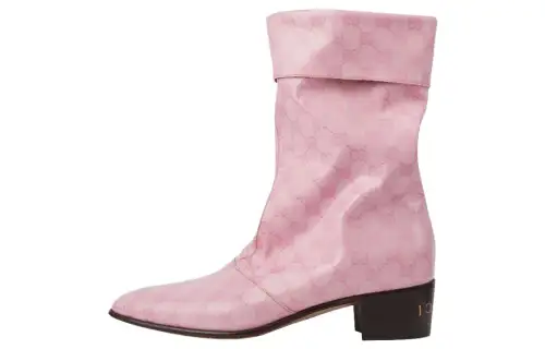 GUCCI GG Canvas Ankle Boots 4.5cm Men's Pink