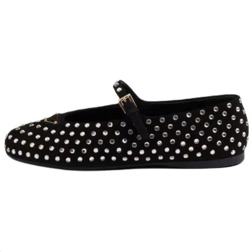 PRADA Flat Mary Jane Shoes Women's Black