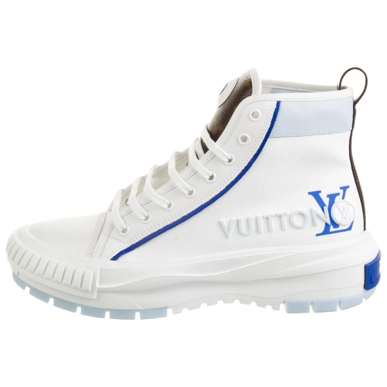 Женские ботинки Louis Vuitton Squad (бело-голубые)