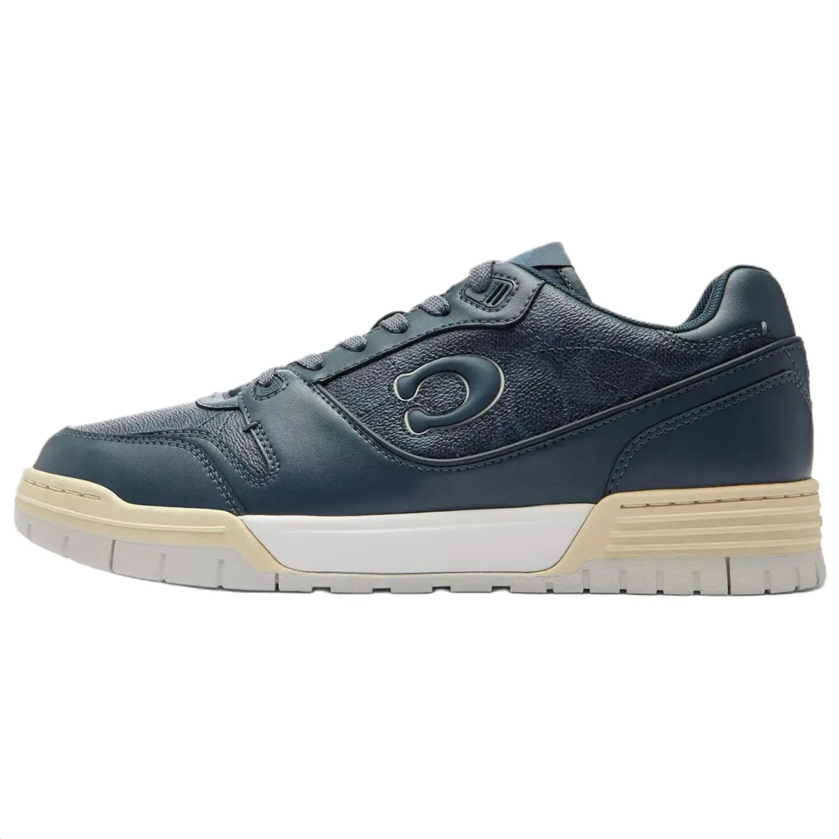 COACH Soho Textile, Leather Low top Skateboard Shoes Men's Blue