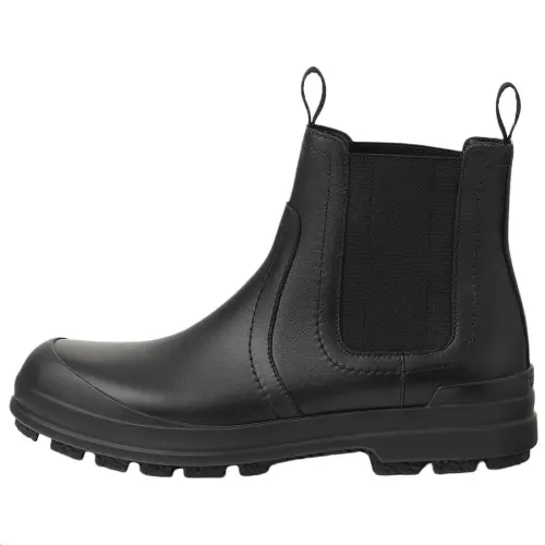 HERMES Kobes Calfskin Ankle Length Chelsea Boots 3.5cm Women's Black