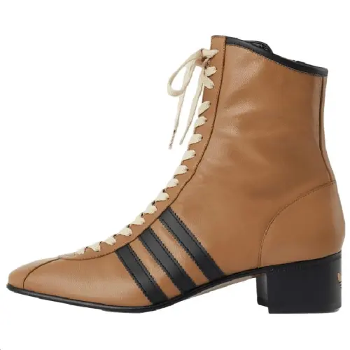 Adidas Originals x GUCCI Leather Ankle Boots Men's Brown