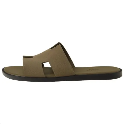 HERMES Izmir Slide Slippers Men's Brown Green