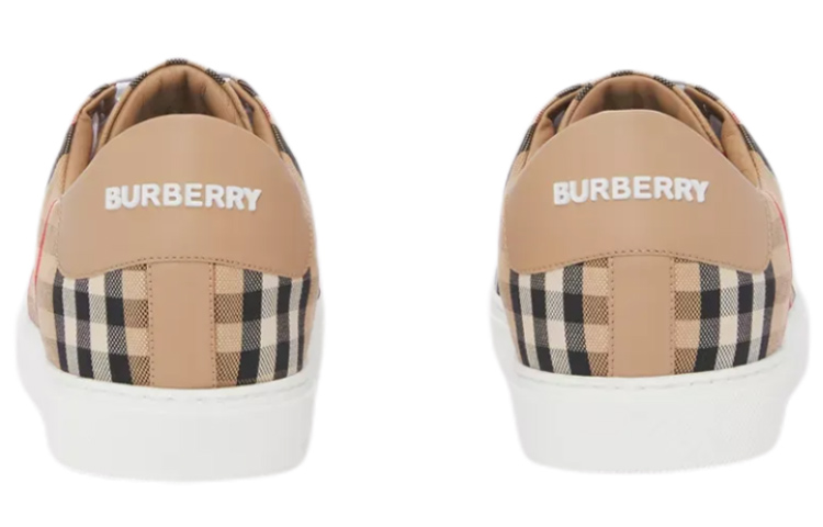 Женские кеды Burberry Check (бежевые) — фото 5