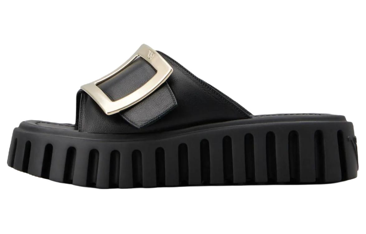 Roger Vivier Viv' Go Thick Odor Resistant Slide Slippers 3.5cm Women's Black