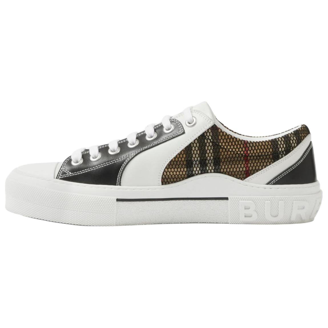 Мужские кеды Burberry Check Sneakers (черно-белые)