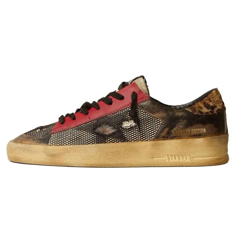 Golden Goose Stardan Leather Low top Skateboard Shoes Men's Black