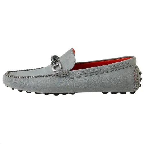 HERMES Alessandro Suede Gommino Loafers 0.5cm Men's Gray