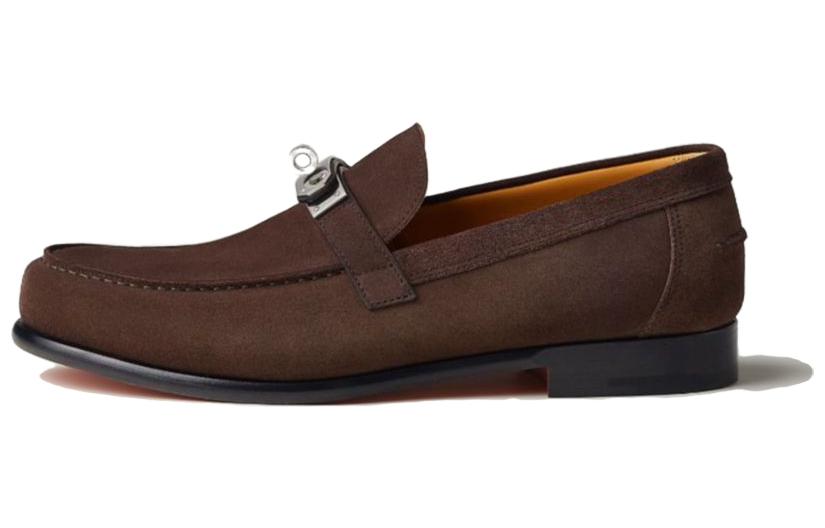 HERMES Destin Loafers Men's Brown