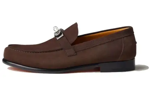 HERMES Destin Loafers Men's Brown