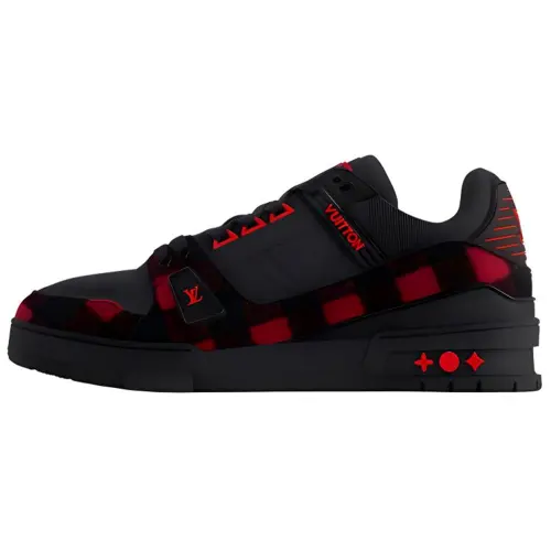 LOUIS VUITTON Trainer Low top Skateboard Shoes Men's Black Red