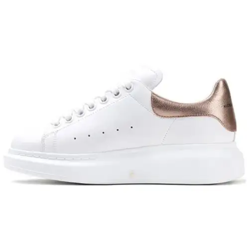 Alexander McQueen Low top Stylish Skateboarding Shoes Women's Rose Gold
